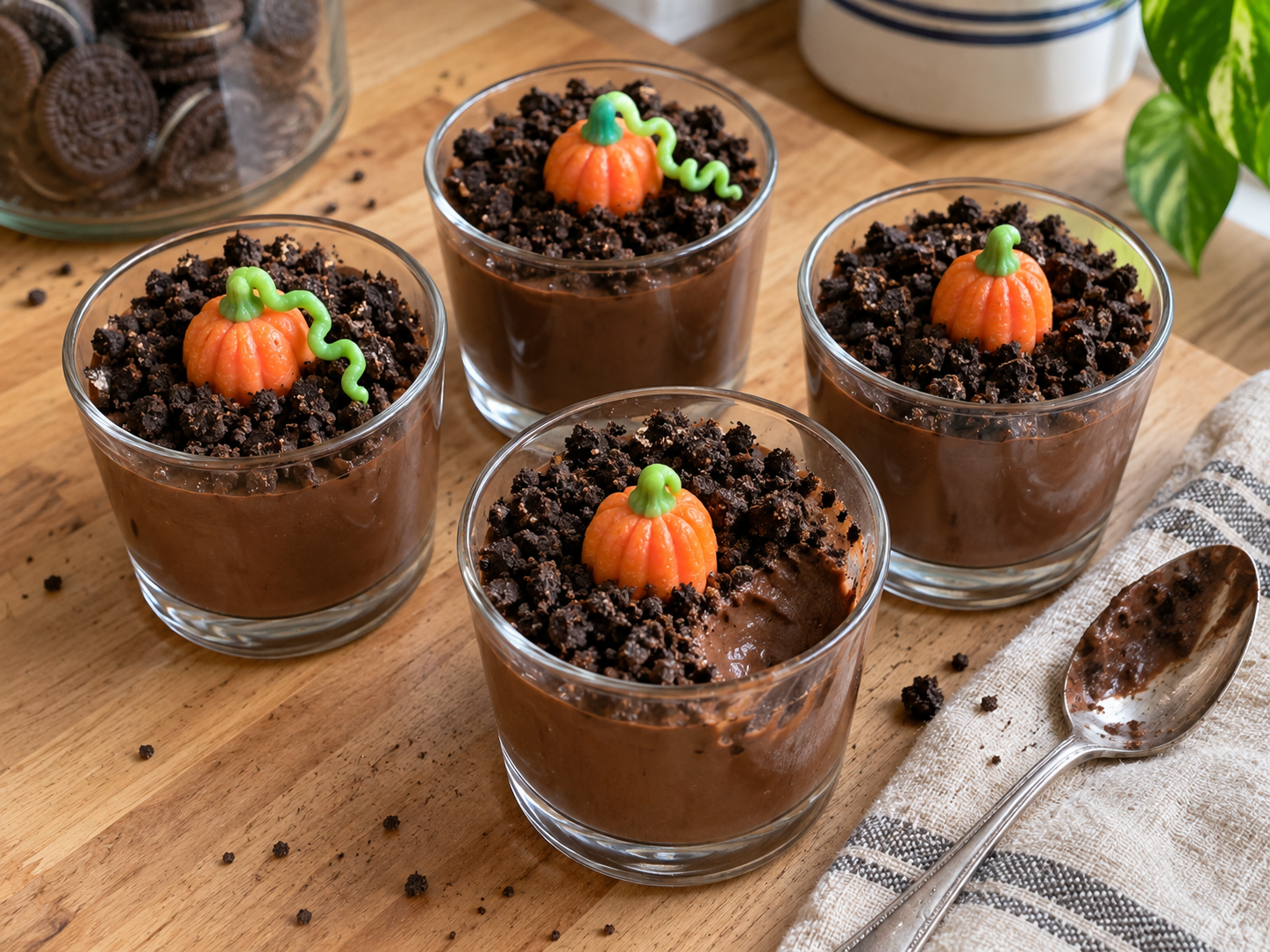 Homemade Pumpkin Patch Pudding Cups